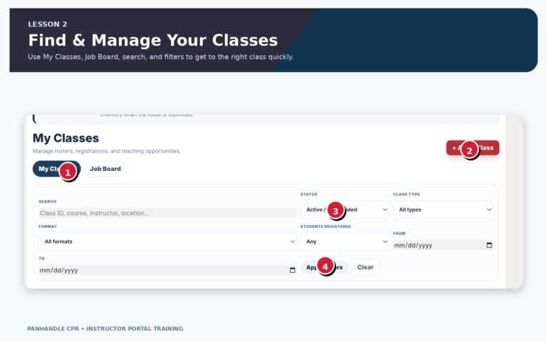 My Classes & Job Board